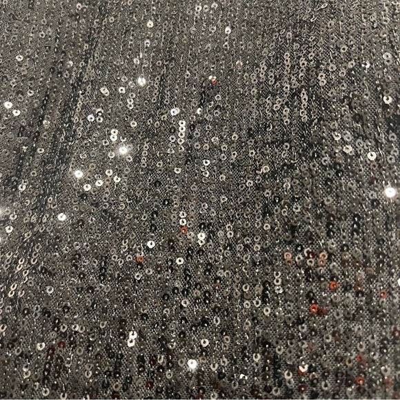 Mac Duggal Sequined Black Long Sleeve Ruffle Tiered Midi Dress - Gently Worn - Picture 9 of 16